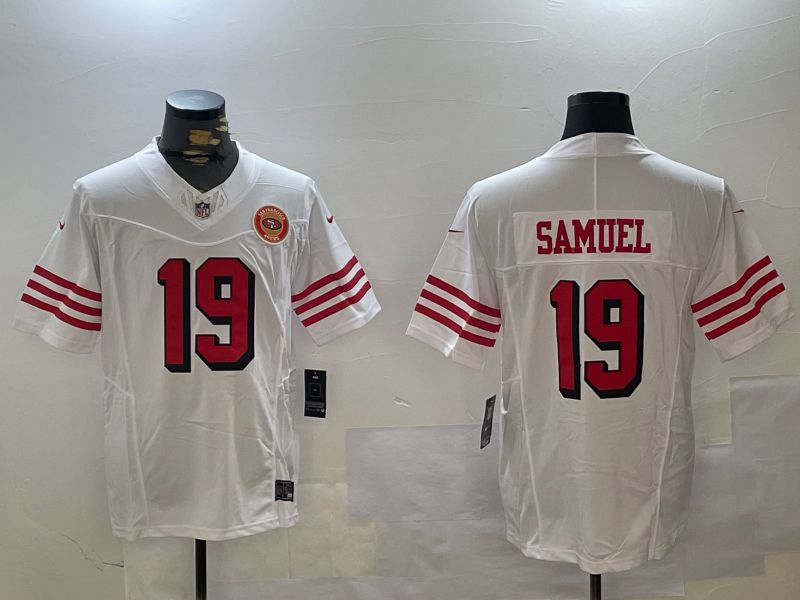 Men San Francisco 49ers #19 Samuel White three generations 2024 Nike Limited NFL Jersey style 5->->